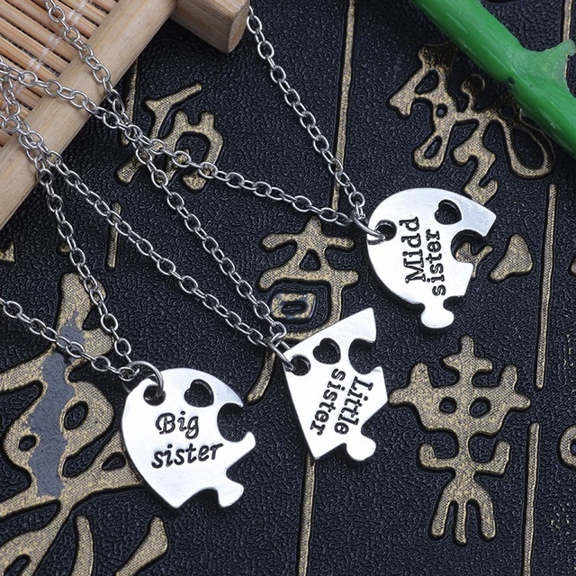 Big Sis Mom Lil Sis Matching Sister Necklaces Big Sister Little Sister Big  Sis Little Sis Big Mom Little Sister Necklace Set - Etsy Canada