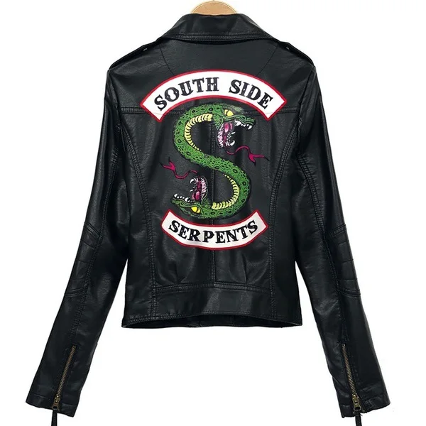 Кожаные куртки South side Serpents из ПУ кожи красные/черные женские уличные Брендовые