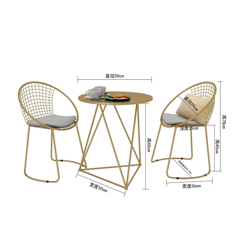 New Gold Luxurious European Metal dining chair coffee chair, Leisure sofa Bar chair bar stools fashion Living Room Furniture