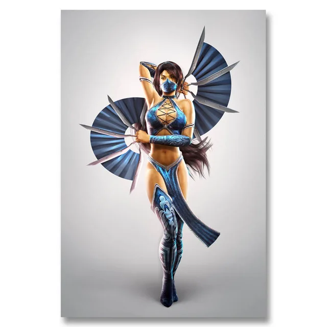 Mortal Kombat X боевые игры Kitana Шелковый плакат настенная живопись 24x36inch|Рисование и