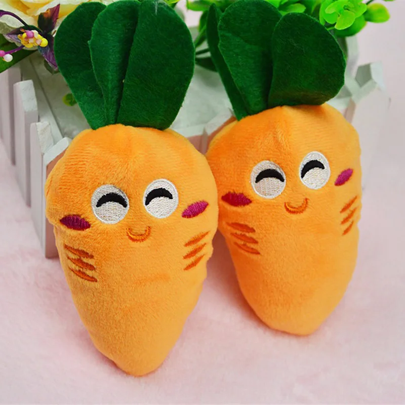 

1 Pc New Plush Squeak Dog Toys For Small Dogs Pet Puppy Chew Squeaker Squeaky Sound Toy Cute Fruit & Vegetable Toys Pet Supplies