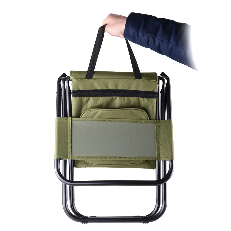  New Outdoor Camping Chair Fishing Chair Folding Camping Stool Ice Thermos Bag Cooler Insulated Picn