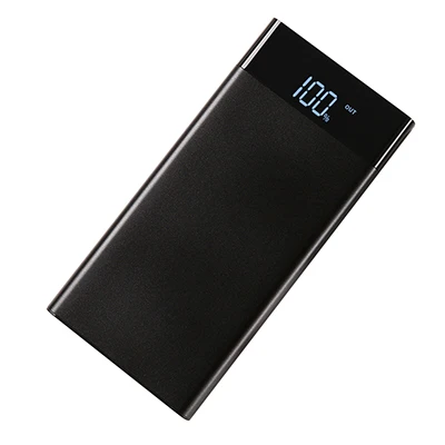 Power Bank 20000mAh портативное зарядное устройство Внешний 18650 аккумулятор внешний аккумулятор с двумя usb-портами повербанк для Xiaomi iPhone samsung huawei телефон - Цвет: Черный