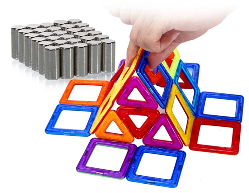 Дизайнерские Большие Размеры магнитные квадратные пластиковые строительные блоки колесо обозрения с музыкальным светильник 46 шт. Забавный подарок на день рождения для детей