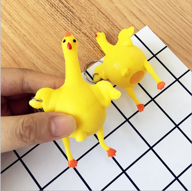 Huilong Creative Toys Funny Venting Chicken Keychain Smashing Chicken Spoofing Laying Hens Decompression 4