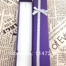 24 шт./лот фиолетовая бумага подарочная коробка под ожерелье 20x4x2 см Контейнер для браслетов Сандалеты с перепонкой на лодыжке в Цепочки и ожерелья s витрина упаковочная коробка