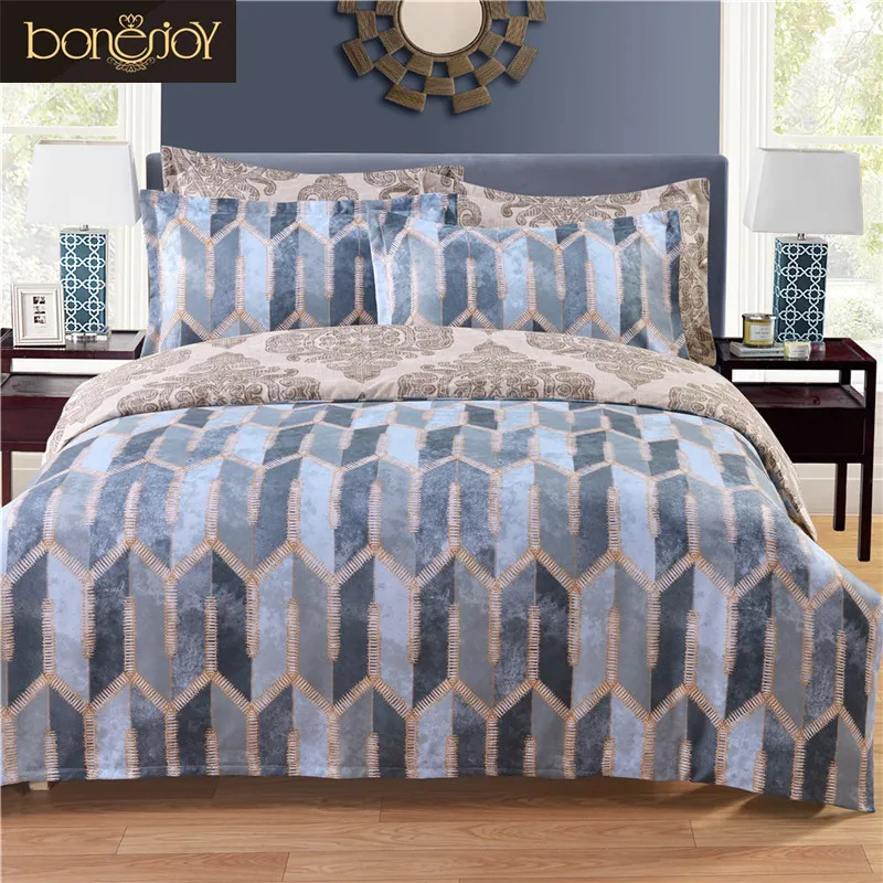 Jacquard Printed Europe Style Twin Queen King Bed Sheet Brown High Jacquard Printed Europe Style Twin Queen King Bed Sheet Brown High Quality Set Edredon Duvet Cover Plaid