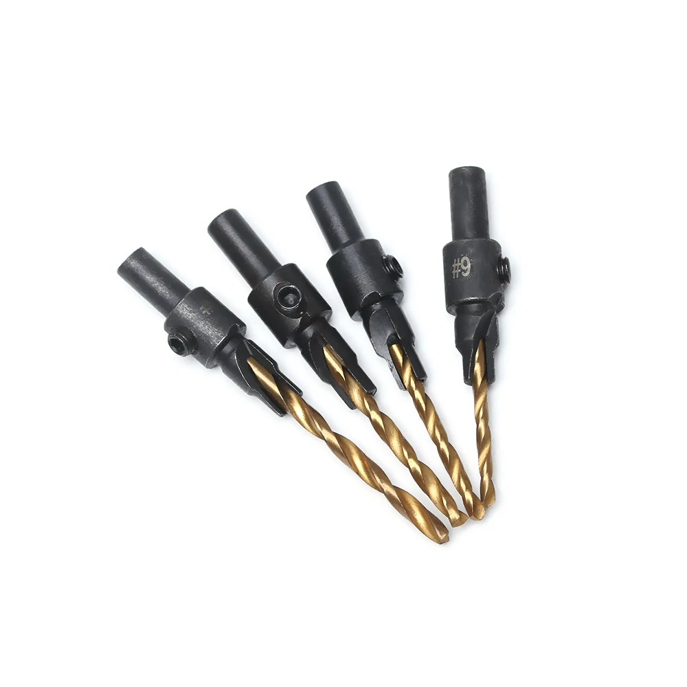 4Pcs/Set Drilling Pilot Holes Countersink Drill Woodworking Drill Bit