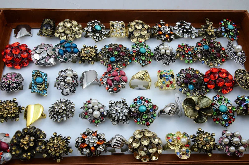 Mix Wholesale manufacturers retro alloy ring lot mixed jewelry bulk