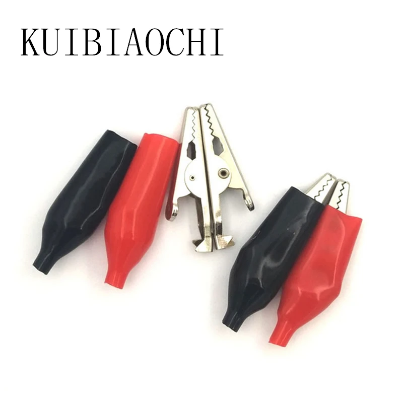 

20PCS/Lot 35MM Crocodile Clips Electrical Clamp Alligator Clip Probe Metal For Testing Meter Black And Red With Plastic Boot