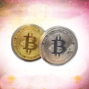 

1Pcs Gold Plated Physical Bitcoins Coin BTC With Case Gift Metal Antique Imitation BTC Coin Art Collection