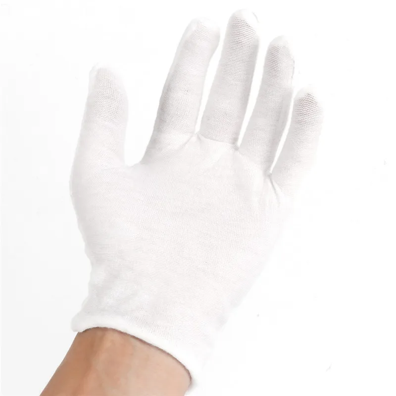 6 Pairs Cotton Working Safety Gloves Reusable Thin Dry Hand Moisturizing Cosmetic Eczema Hand Spa Coin Jewelry Inspection Gloves