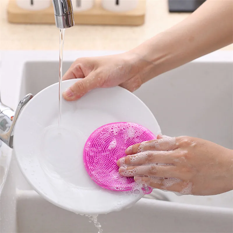 Kitchen Silicone Sponge Washing-up Brush Cleaning Dish Sponges Cooking Silicone Sponge For Washing Dishes  (7)