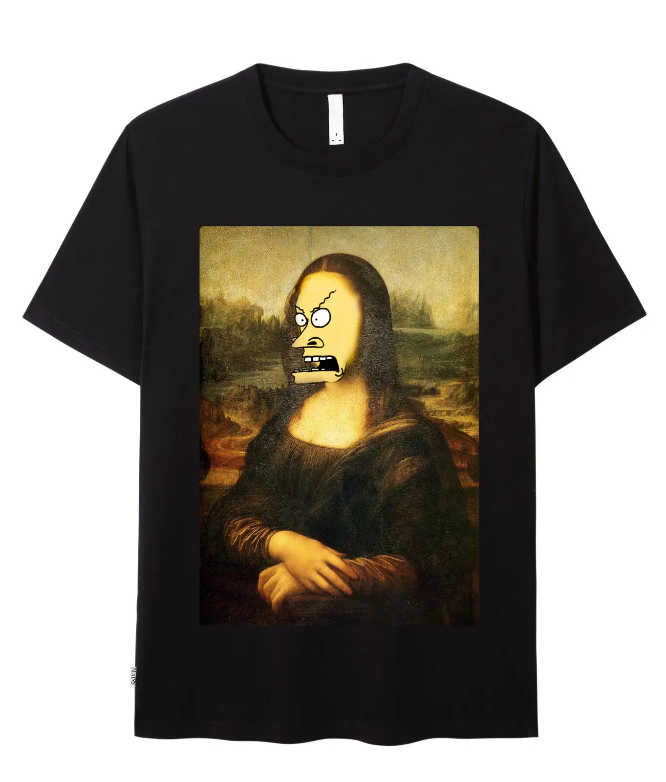 Да Винчи корнхолио Мона Лиза смешная Черная футболка для Beavis и Butthead фанаты