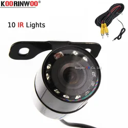 Koorinwoo 2024 HD CCD Vehicle 10 Infrared IR Lights Car Rear View Camera Front Fort Cam Backup Accessory Panoramic Car detector