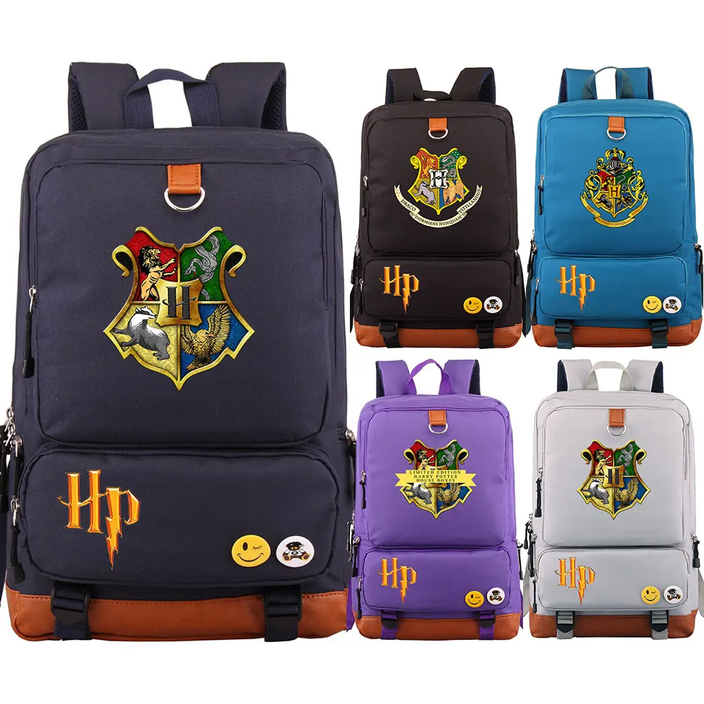 

Magic Hogwarts HP Letter Badge Gryffindor Boy Girl School bag Women Bagpack Teenagers Patchwork Canvas Men Student Backpack