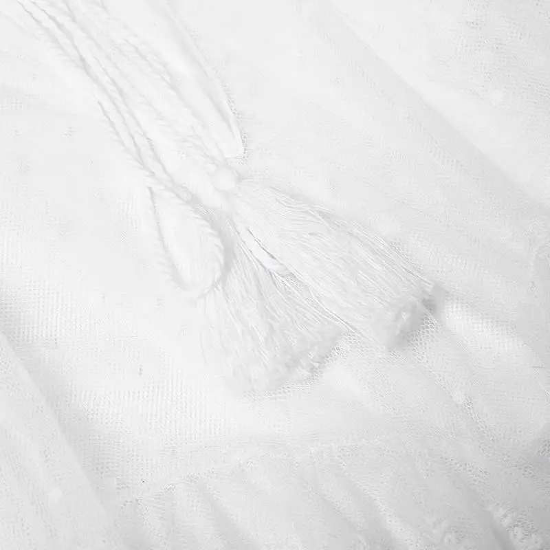 VONDA летнее Сексуальное Белое Кружевное платье женское платье с v-образным вырезом в горошек с асимметричным подолом праздничный кардиган Vestidos плюс размер S-5XL