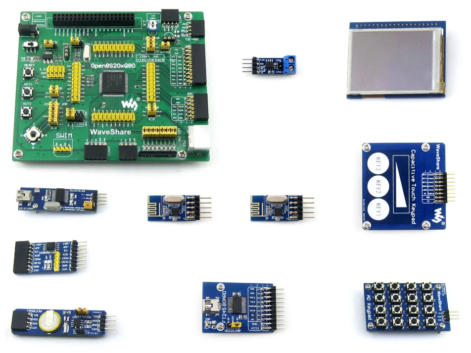 

STM8 Board STM8S208MB STM8S208 STM8 Development Board +2.2inch Touch LCD+Capacitive Touch Keypad=Open8S208Q80 Package A