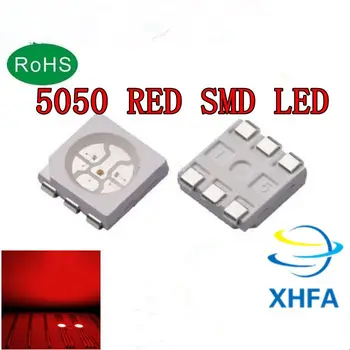 

50PCS/LOT SMD LED lamp beads 5050 red high brightness LED light-emitting diode