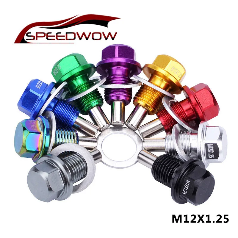 

SPEEDWOW M12x1.25 Magnetic Oil Drain Plug & Oil Drain Sump Nut Magnetic Sump Drain Nut Oil Drain Bolt