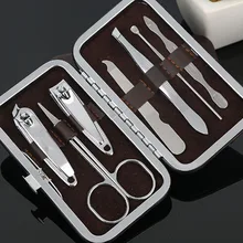 7 шт./компл. портативный маникюрный набор для ухода за ногтями из нержавеющей стали, мини-инструмент для кусачки для ногтей на ногах пилка для ногтей