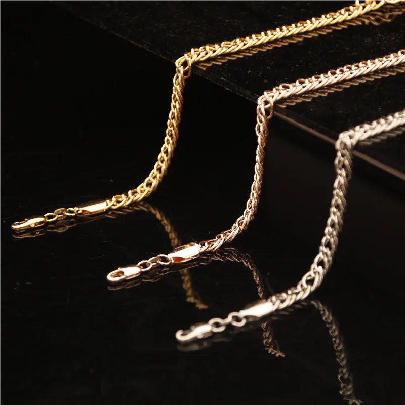

Fashion Bracelets For Men Women Gold/RoseGold/Silver Bangles Curb Cuban Link Chain Bracelets Party Jewelry Gift