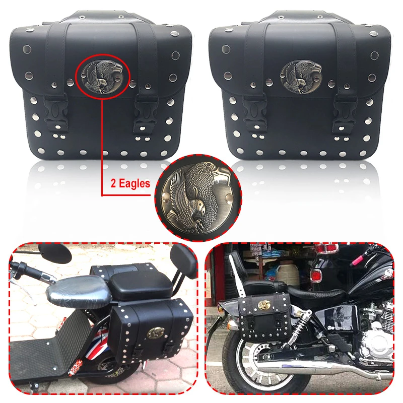 Universal Black Motorcycle Saddle Bag For Harley Yamaha Honda A Pair Universal Black Motorcycle Saddle Bag For Harley Yamaha Honda A Pair