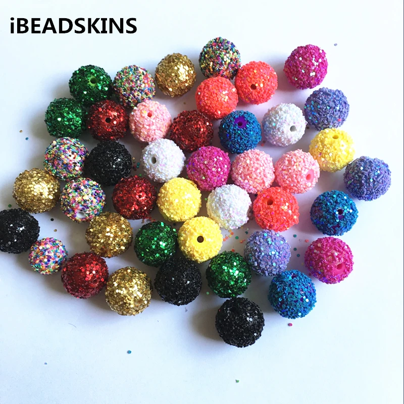 

20mm 100pcs/lot acrylic Chunky Spangle Beads,Bling Spangle Ball Beads, Chunky Beads for Chunky Kid Necklace Jewelry