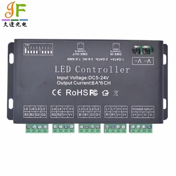 

Easy 6CH DMX 512 controller, DC5-24V led controller for led strip,led neon,led fixtures