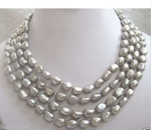 

Hot sale new Style >>>>>Charming 8-9mm south sea baroque gray pearl necklace 72 inches