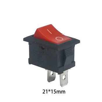

10 pcs/lot KCD1 21*15 2 Pin Red 250V 6A Boat Switch Snap-in SPST ON OFF Rocker Position Switch