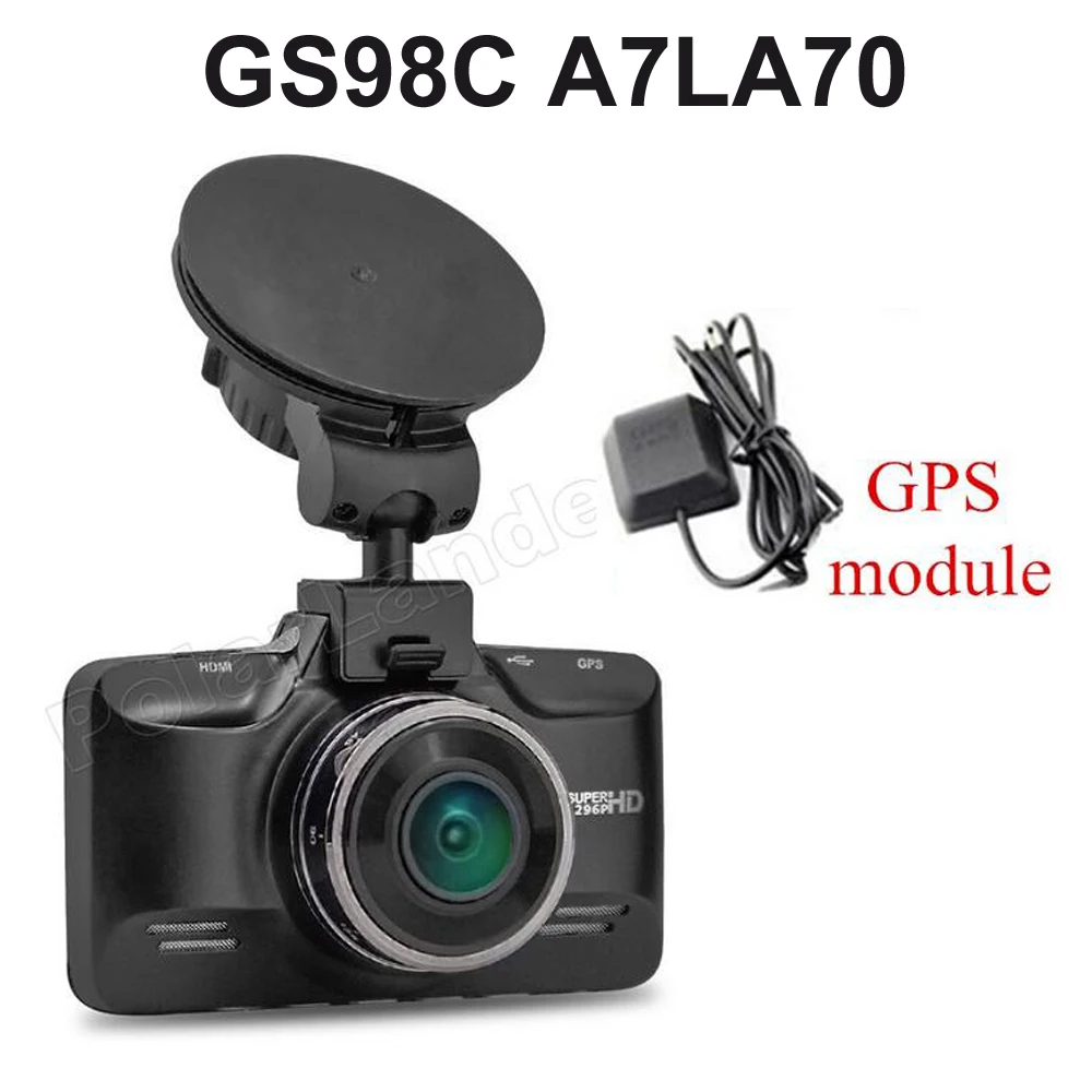 

GS98C A7LA70 Car Dash Camera G-sensor with GPS module 2.7" inch LCD Video recorder HDR H.264 car DVR 170 degree 30fps