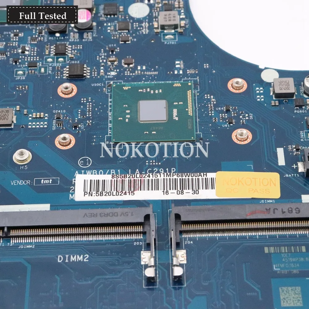 NOKOTION AIWB0 B1 LA C291P 5B20L02415 материнская плата для Lenovo ideapad B51 30 ноутбука GeForce 920M N3160