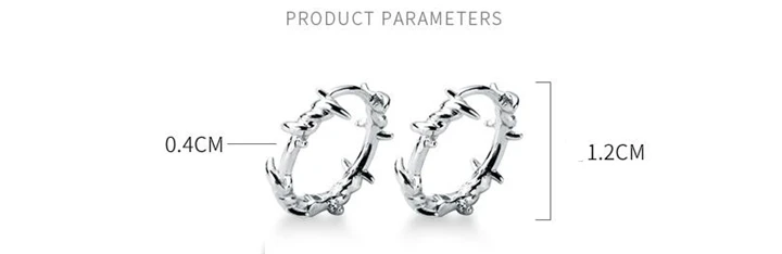 Ротанговые индивидуальные серьги-кольца, винтажные круглые шипы, модные простые серьги для мужчин и женщин,, серебряные 925 пробы