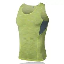 Быстро сохнут мужские кроссовки рубашки сжатия плотно тренажерный зал майка Фитнес без рукавов футболки Спорт Баскетбол Бег Жилет 01