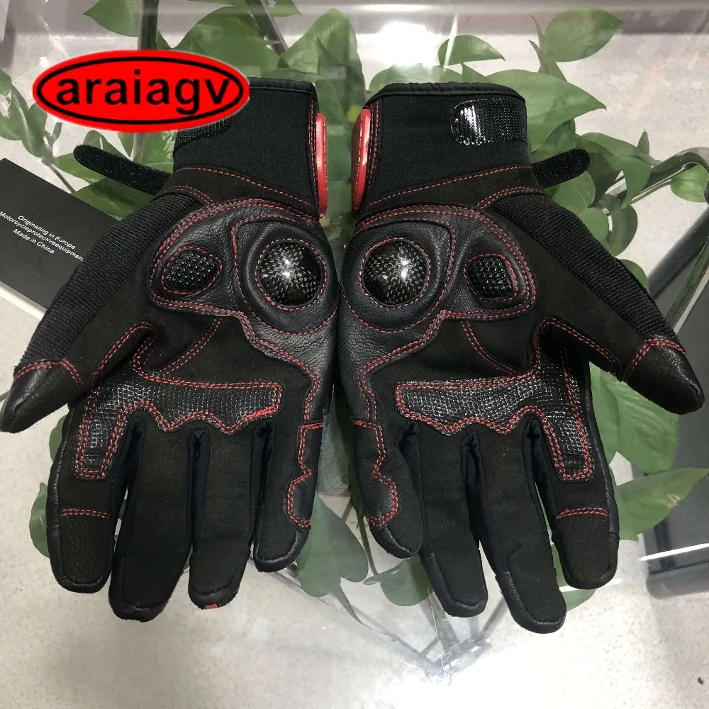 araiagv A1805 mesh leather protector glove  red 2