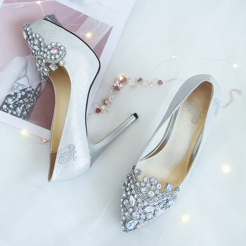 Altos De Punta Dama Plataforma Cm Zapatos 11 Furtado Rhinestone Silver 2018 Plata Otoño Tacones Boda Crystal Arden Redonda Stilettos Rzq7wx