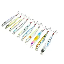 10Pcs 10colors Metal Lead fish Baits Fishing Lure CrankBait Tackle Jig Hooks 5.7cm/15.7g 3D Eye PS paint green paint