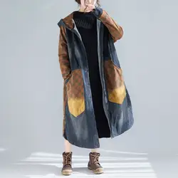 Бесплатная доставка, новинка 2019 года, модная свободная зимняя плотная теплая клетчатая верхняя одежда с длинными рукавами и v-образным