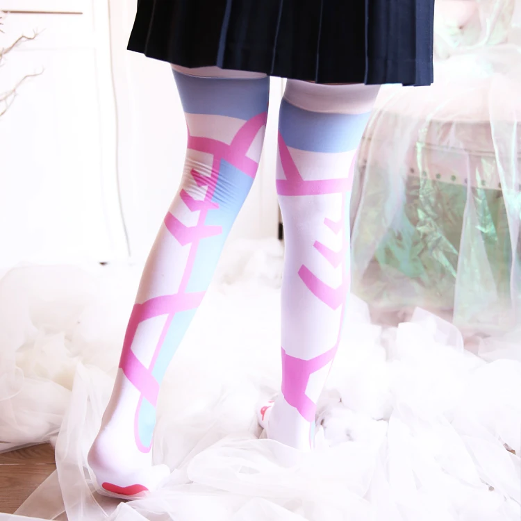 Японские OW DVA D. va женские длинные носки плотные каваи Лолита девушки косплей теплые шелковые чулки и колготки новые леггинсы колготки