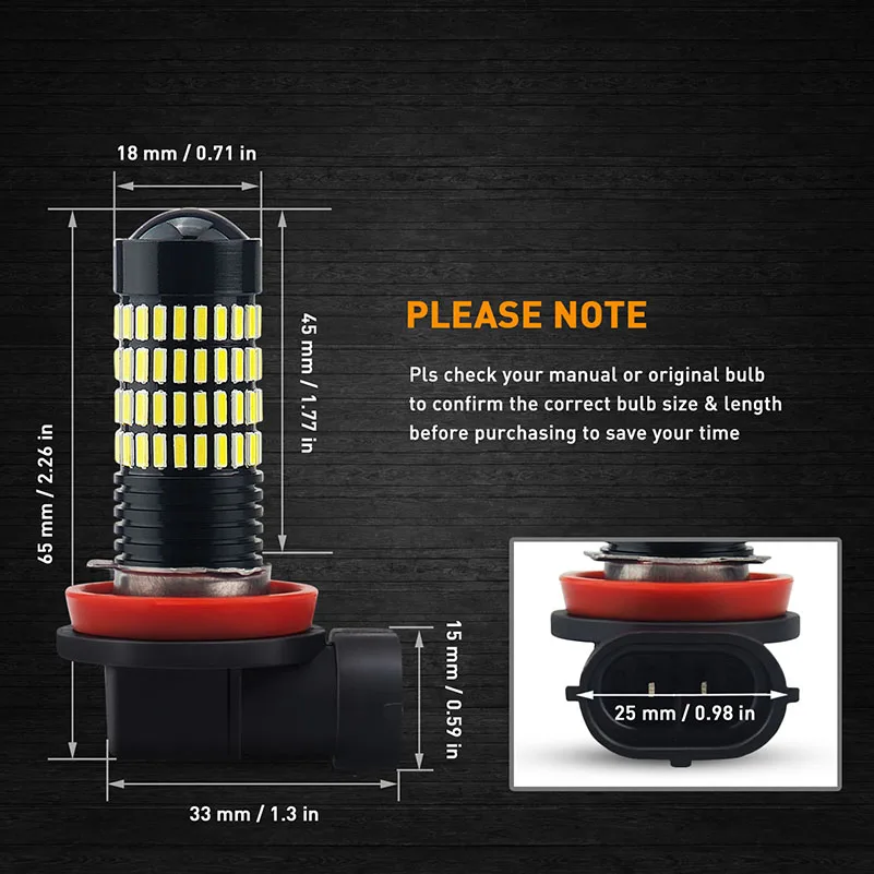 2x 1200Lm H11 H8 светодиодный светодиодные фары лампы 9005 HB3 9006 HB4 H16 5202 PS X 24 Вт дневные ходовые огни DRL Противотуманные фары 12 V фар дальнего света