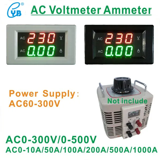 YB28VA DC 0-100 V 600 V светодиодный двойной Вольтметр цифровой амперметр дисплей измеритель тока напряжения тестер измерительный трансформатор тока Вольт Ампер