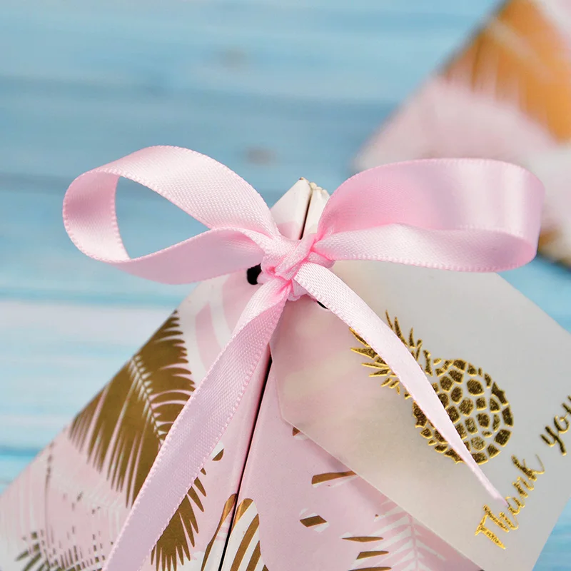 5 шт. треугольная коробка конфет розовый ананас винтажные свадебные подарки коробки для шоколада и сладостей вечерние свадебные Декор сувениры вечерние подарочные сумки