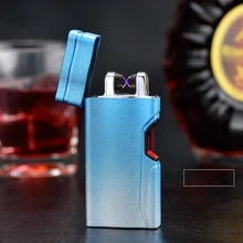 Новая двойная дуговая Зажигалка креативная инфракрасная Лазерная Индукционная USB Зажигалка перекрестная Электронная Зажигалка Ветрозащитная Сексуальная