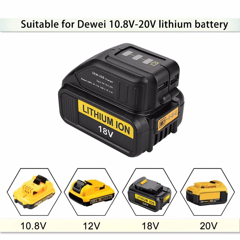 Литий ионный аккумулятор для Dewalt 10 8 20 в со светодиодным дисплеем|Зарядные