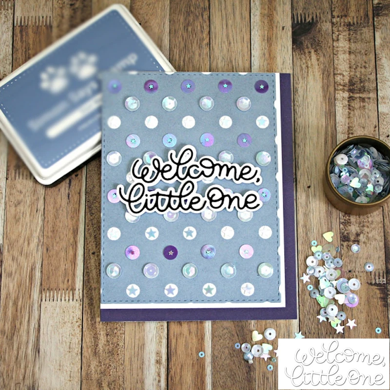 

Welcome little one Pattern Metal Cutting dies Stencil Scrapbooking dies Embossing Handcrafts Paper Card DIY Templates