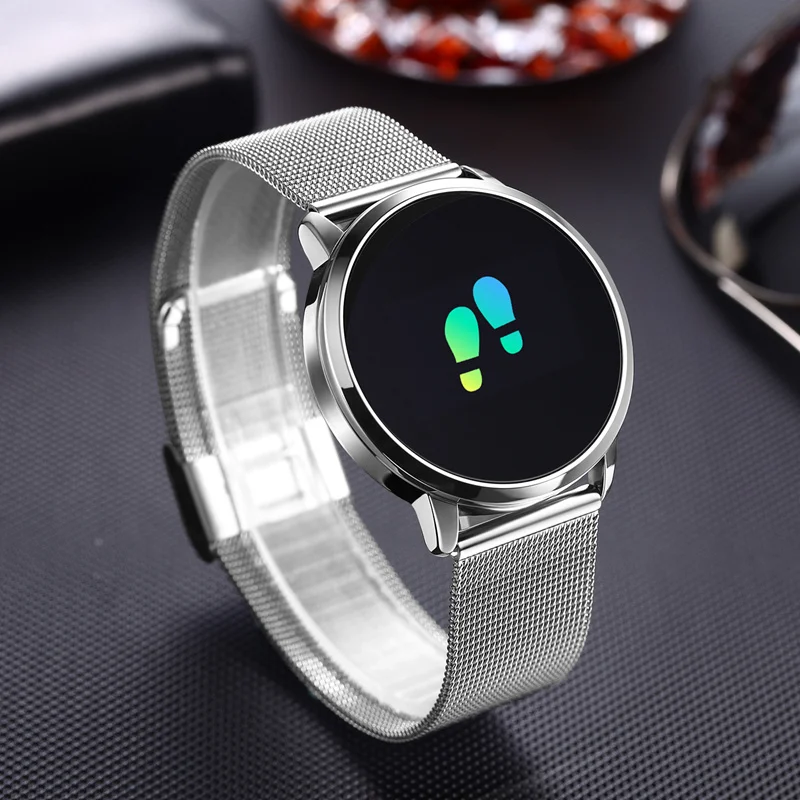 Newwear Q8 OLED Bluetooth Smart Watch Stainless Steel Waterproof Wearable Device Smartwatch Wristwatch Men Women Fitness Tracker