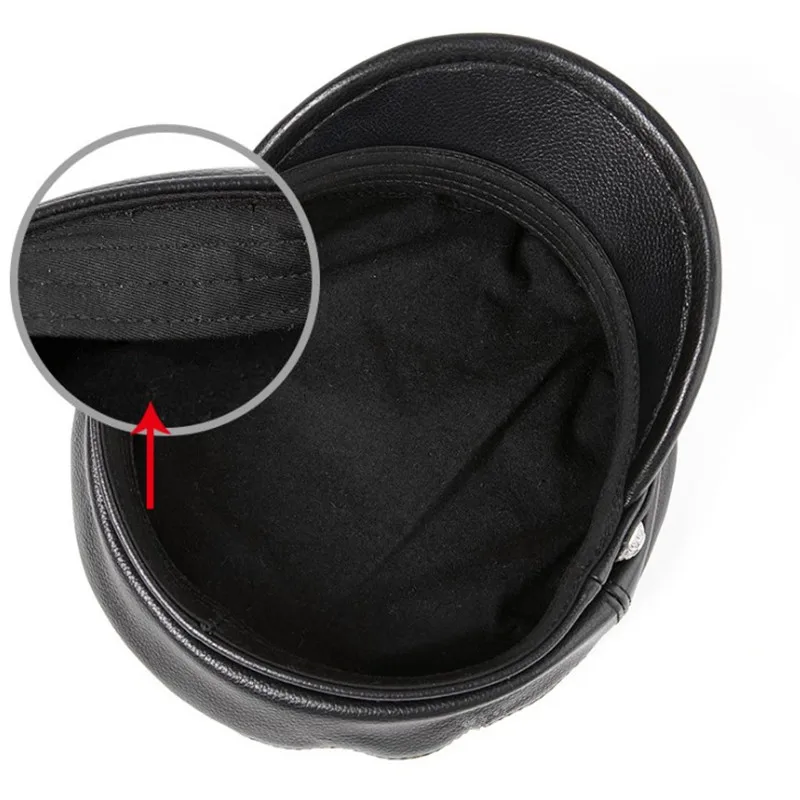 Online SILOQIN Echtem Leder Hut Rindsleder Schaffell Armee Militär Hüte Für Männer Frauen Mode Marken Flache Kappe Neue Herbst frauen kappen