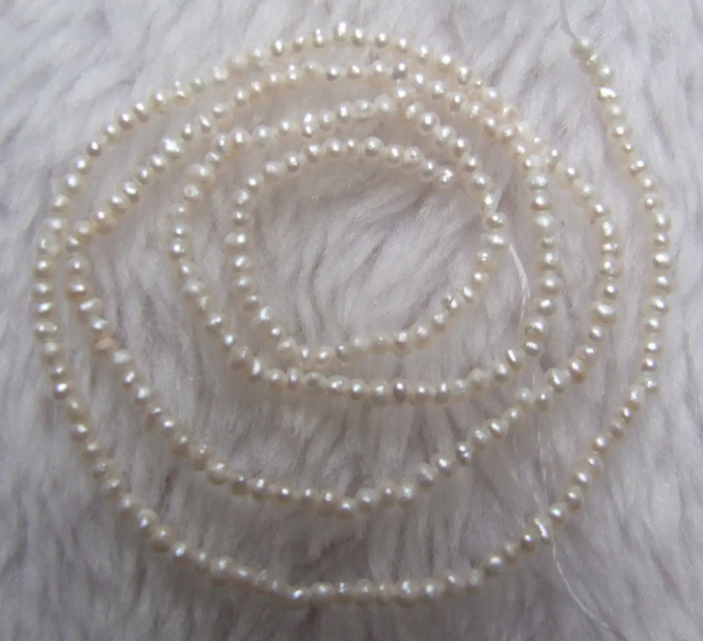 

2mm White Freshwater Pearl Freeform Loose Beads 15.5"