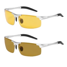 Мужские поляризованные очки ночного видения, водительские солнцезащитные очки, меняющие цвет, Hd очки, желтые
